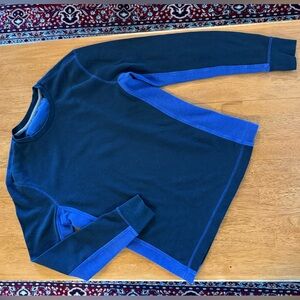 Men’s Size Small SM Banana Republic Navy Block Colour Waffle Knit Long Sleeve